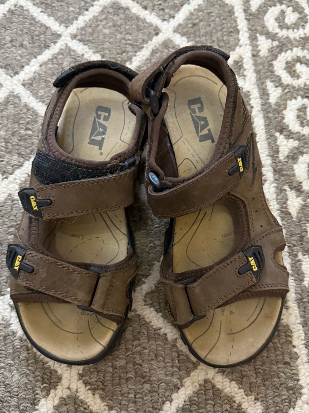 Caterpillar Brown Men's Leather Strap Sandals